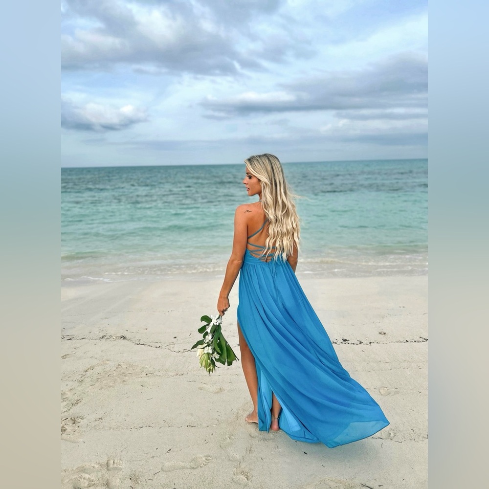 Feeling Nauti Cutout Blue Maxi Dress